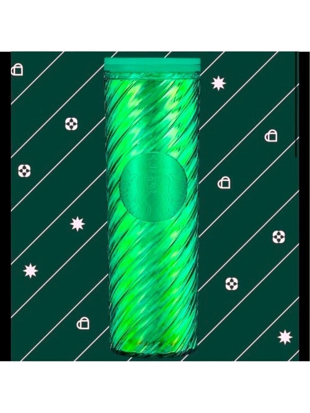 Starbucks New Green Swirl Textured Twist Tumbler Holiday 2022 Gift Grande